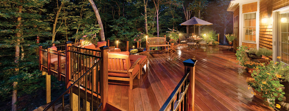 Deck lighting on St. Louis home